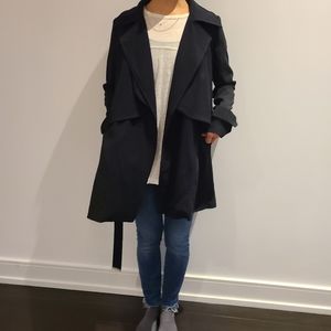 Black flowy trench coat